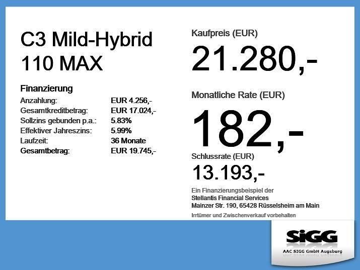 Neu Citroën C3 101 PS (74 kW) 2026 Blau SUV