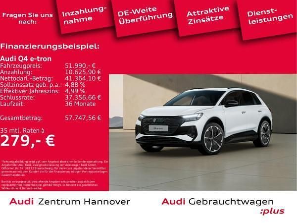 Weiß (2y gletscherweiß metallic) Gebraucht 2025 Audi Q4 e-tron S-Line SUV | 51.991 € (Etwas zu teuer) - Bild 1/4