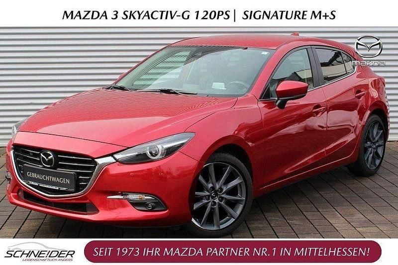 Rubinrot metallic Gebraucht 2018 Mazda 3 Signature Limousine | 13.890 € (Fairer Preis) - Bild 1/4