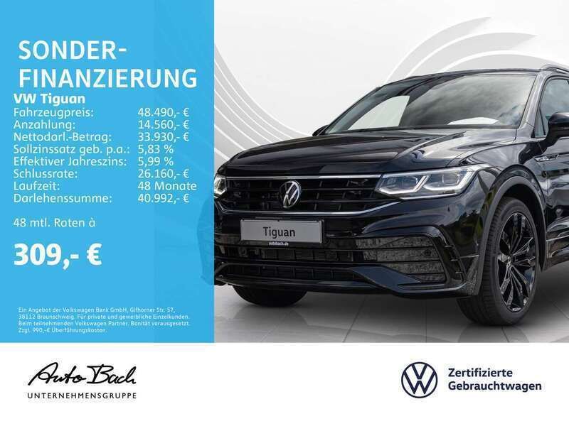Schwarz Gebraucht 2024 VW Tiguan R-line SUV | 48.490 € (Teuer) - Bild 1/4