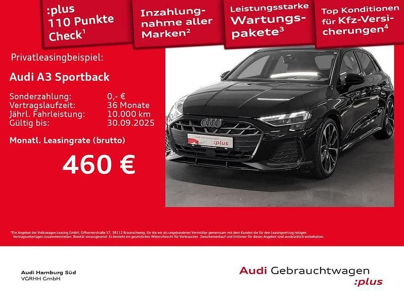 Schwarz Gebraucht 2025 Audi A3 Sportback Sport Limousine | 40.770 € (Etwas zu teuer) - Bild 1/3