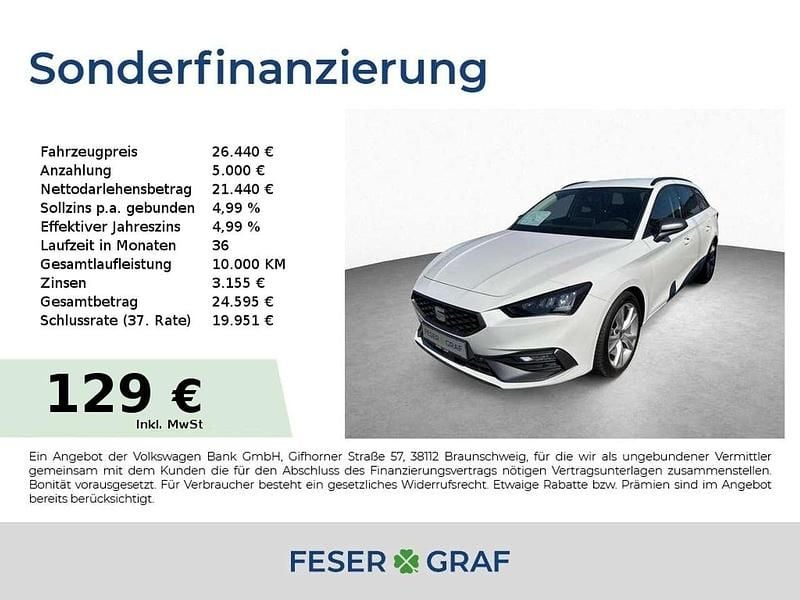 Weiss Gebraucht 2024 Seat Leon FR Kombi | 26.440 € (Guter Preis) - Bild 1/4