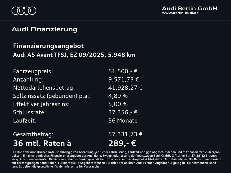 Gebraucht Audi A5 Ambiente 204 PS (150 kW) 2025 Firmamentblau metallic Coupé