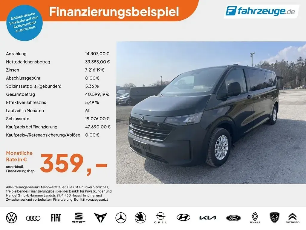 Neu VW Transporter 150 PS (110 kW) 2026 Schwarz Van