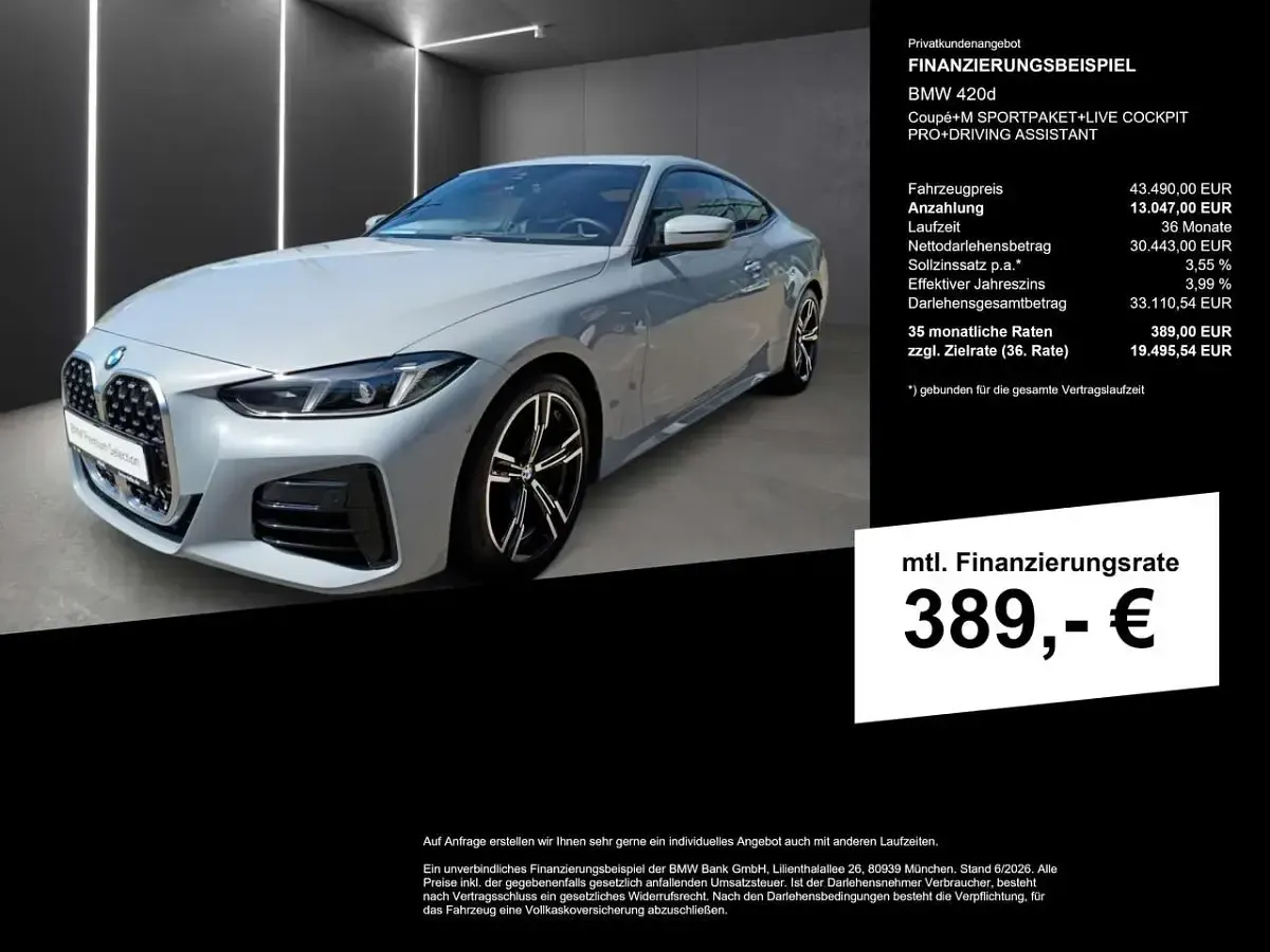 Gebraucht BMW 420 Coupé M Sport 190 PS (139 kW) 2025 Brooklyn grau metallic Coupé
