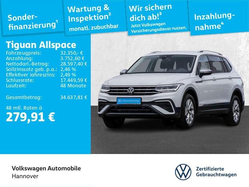 Pure white Gebraucht 2024 VW Tiguan Allspace Life SUV | 32.350 € (Guter Preis) - Bild 1/3