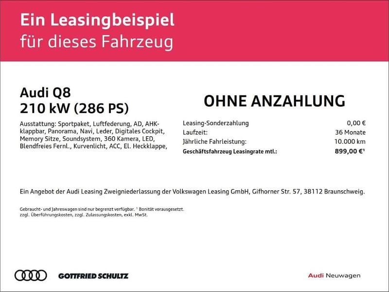 Neu Audi Q8 Business 286 PS (210 kW) 2025 Carraraweiß SUV