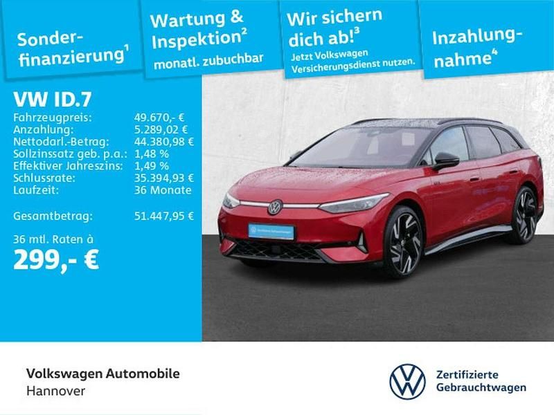 Kings red metallic Gebraucht 2025 VW ID.7 GTX Kombi | 49.670 € - Bild 1/3