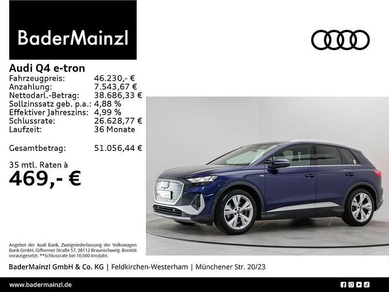 Navarrablau metallic Gebraucht 2023 Audi Q4 e-tron Ambiente SUV | 46.230 € - Bild 1/3