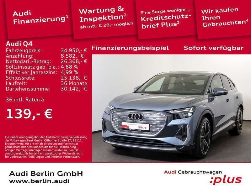 Geysirblau metallic Gebraucht 2021 Audi e-tron Sportback SUV | 34.950 € - Bild 1/3
