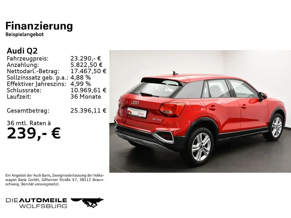 Gebraucht Audi Q2 Advanced 150 PS (110 kW) 2023 Tangorot metallic SUV