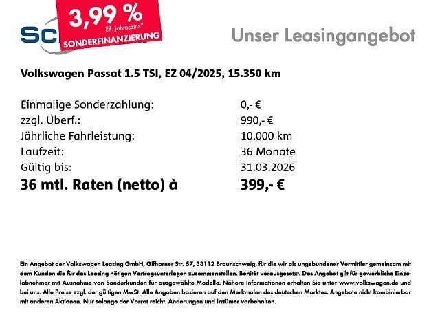 Gebraucht VW Passat Business 150 PS (110 kW) 2025 Grenadillschwarz metallic (metallic) Limousine