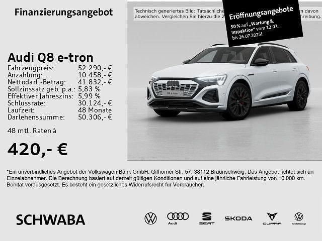 Weiß Gebraucht 2023 Audi Q8 e-tron S-Line SUV | 52.290 € (Fairer Preis) - Bild 1/4