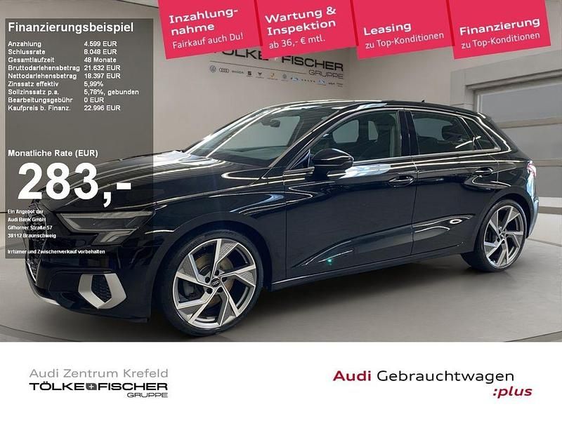 Mythosschwarz (metallic) Gebraucht 2020 Audi A3 Sportback Ambiente Limousine | 23.399 € (Fairer Preis) - Bild 1/4