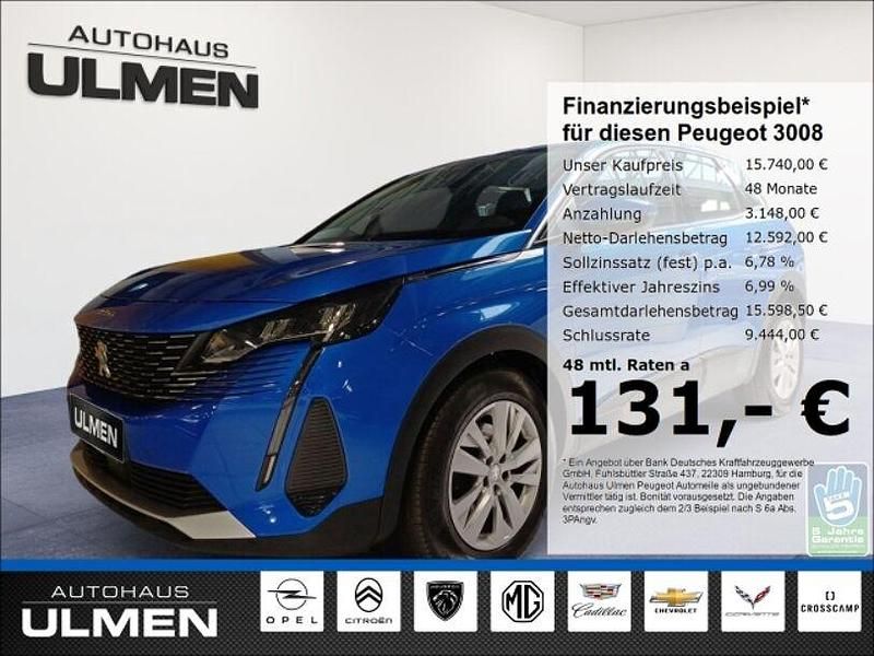 Blau Gebraucht 2021 Peugeot 3008 Active SUV | 15.740 € (Superpreis) - Bild 1/4