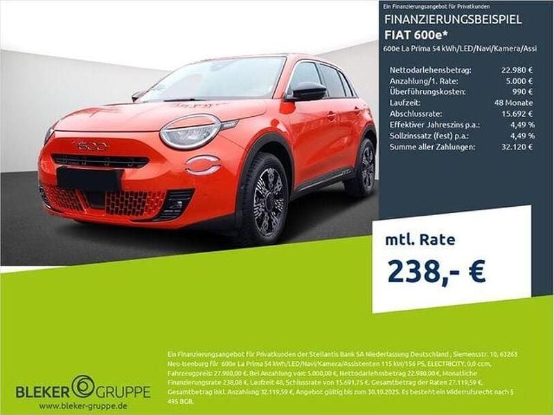 Orange sun of ital Gebraucht 2023 Fiat 600E La Prima SUV | 24.980 € (Guter Preis) - Bild 1/3