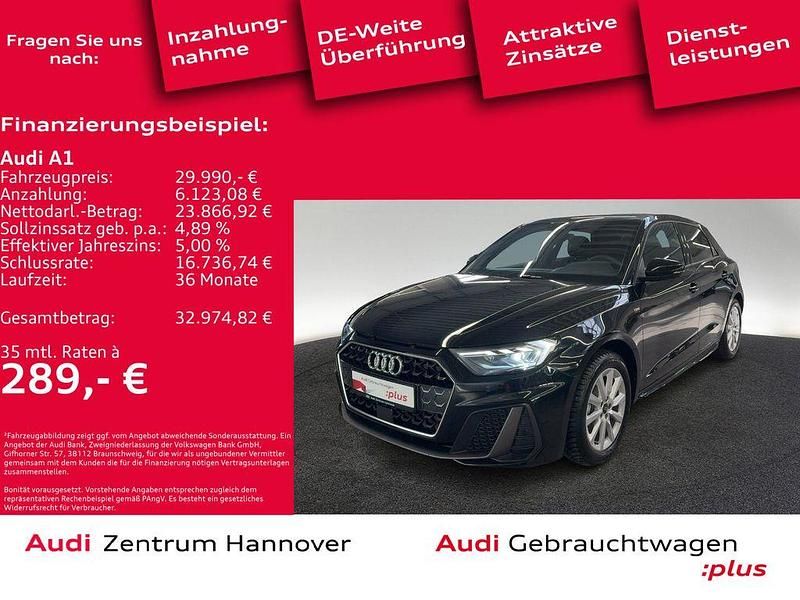 Mythosschwarz metallic Gebraucht 2025 Audi A1 Sportback S-Line Kleinwagen | 29.990 € (Teuer) - Bild 1/4