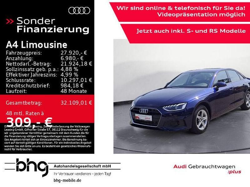 Navarrablau metallic Gebraucht 2024 Audi A4 Ambiente Limousine | 27.920 € (Superpreis) - Bild 1/4