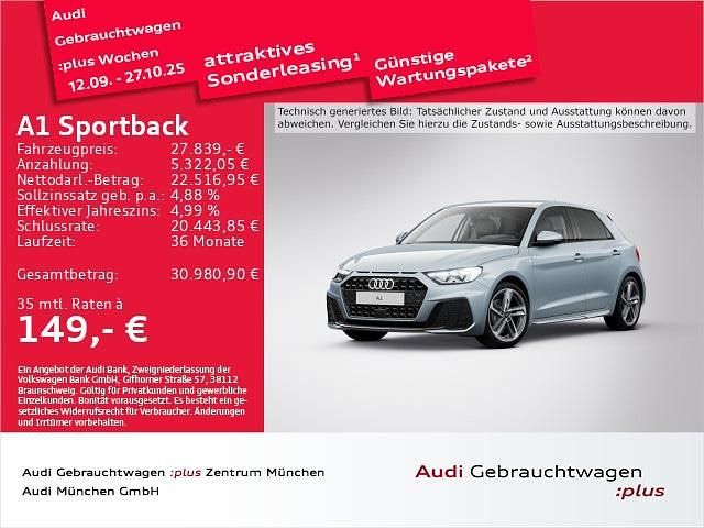 Grau Gebraucht 2024 Audi A1 Sportback S-Line Kleinwagen | 27.839 € (Fairer Preis) - Bild 1/3