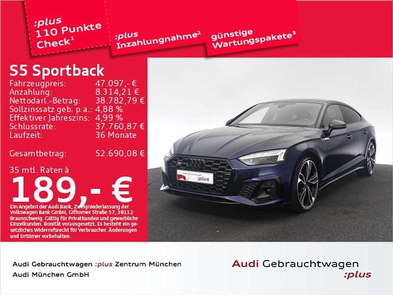 Navarrablau metallic Gebraucht 2022 Audi S5 Limousine | 45.998 € (Guter Preis) - Bild 1/2