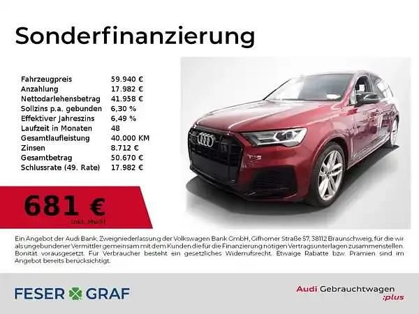Matadorrot metallic Gebraucht 2022 Audi Q7 Ambiente SUV | 59.940 € (Etwas zu teuer) - Bild 1/2