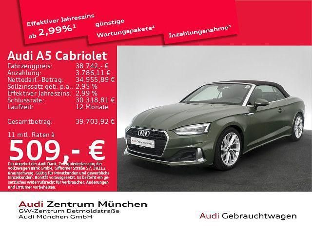 Gebraucht Audi A5 Cabriolet Advanced Plus 150 PS (110 kW) 2023 Distriktgrün metallic Cabrio