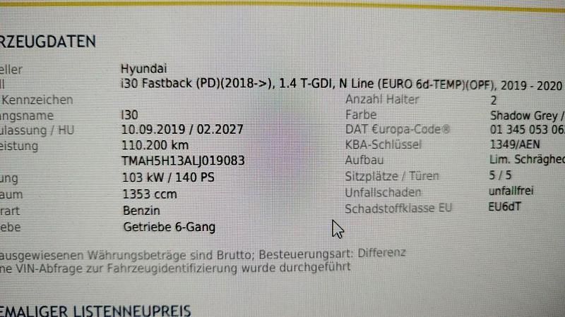 Grau Gebraucht 2019 Hyundai i30 N Line Limousine | 14.200 € (Fairer Preis) - Bild 1/1