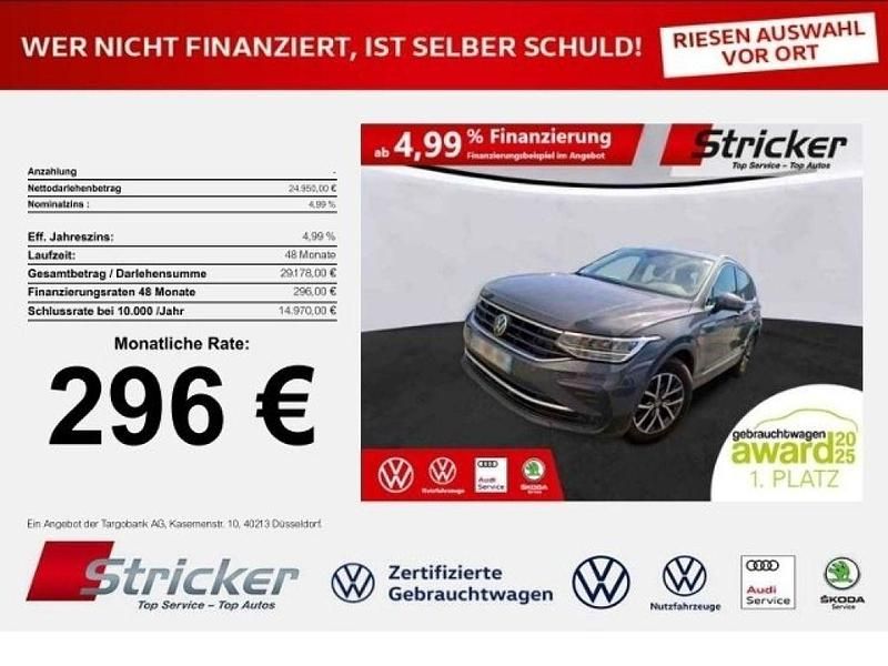 Delfingrau metallic (metallic) Gebraucht 2022 VW Tiguan Life SUV | 24.950 € (Superpreis) - Bild 1/3
