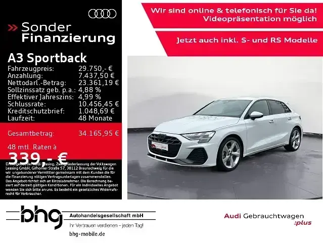 Gebraucht Audi A3 S-Line 150 PS (110 kW) 2024 Weiß Limousine