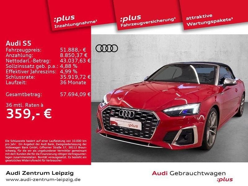 Progressivrot metallic Gebraucht 2023 Audi S5 Cabriolet Ambiente Cabrio | 51.888 € (Guter Preis) - Bild 1/3