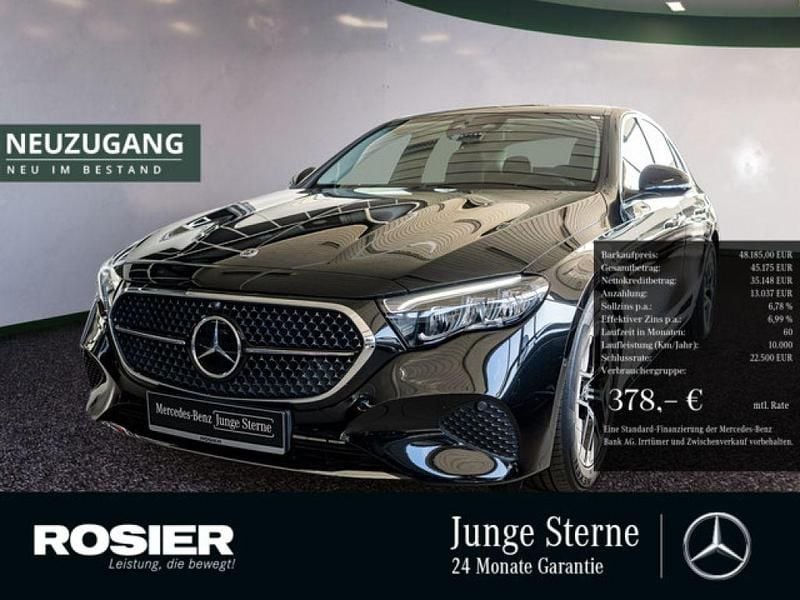 Schwarz / obsidianschwarz (metallic) Gebraucht 2024 Mercedes E220 Avantgarde Limousine | 48.185 € (Guter Preis) - Bild 1/4
