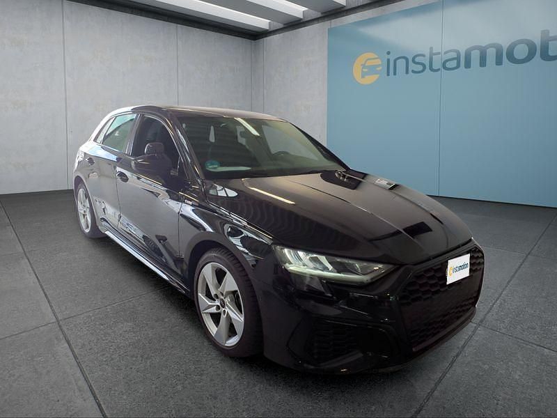 Schwarz Gebraucht 2023 Audi A3 Sportback S-Line Limousine | 23.999 € (Guter Preis) - Bild 1/4