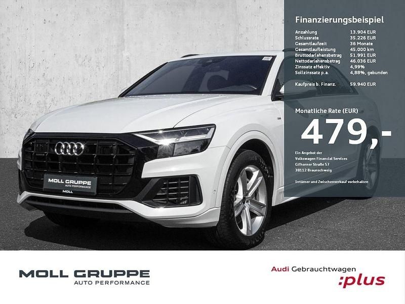Gletscherweiss metallic Gebraucht 2022 Audi Q8 Ambiente SUV | 59.940 € (Superpreis) - Bild 1/3