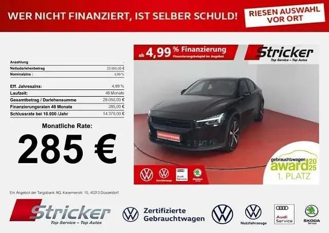 Schwarz (black) Gebraucht 2022 Polestar 2 Long Range Single Motor Limousine | 23.948 € (Guter Preis) - Bild 1/4