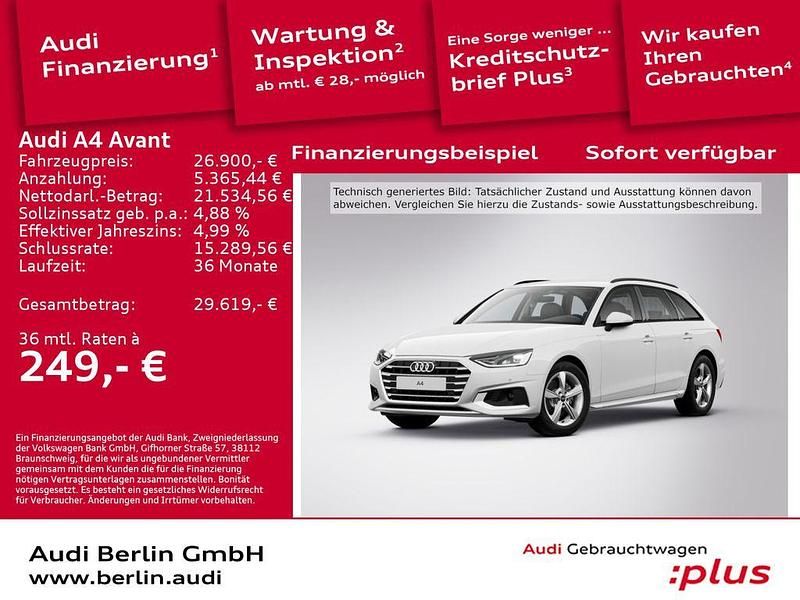Ibisweiß Gebraucht 2022 Audi A4 Advanced Plus Kombi | 26.900 € (Fairer Preis) - Bild 1/3