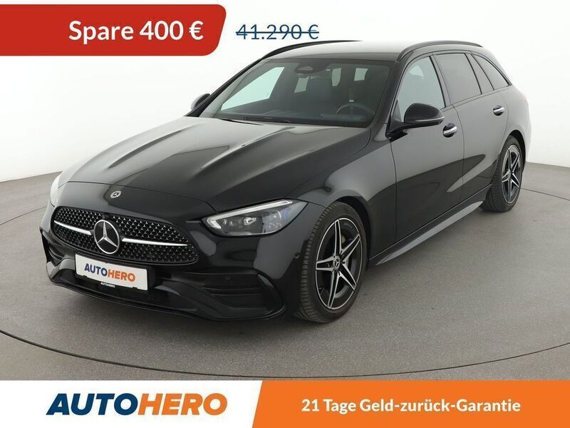 Schwarz Gebraucht 2021 Mercedes C300 AMG line Limousine | 40.890 € (Fairer Preis) - Bild 1/3