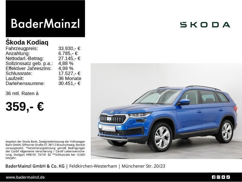 Blau Gebraucht 2022 Skoda Kodiaq Tour SUV | 33.930 € (Guter Preis) - Bild 1/3