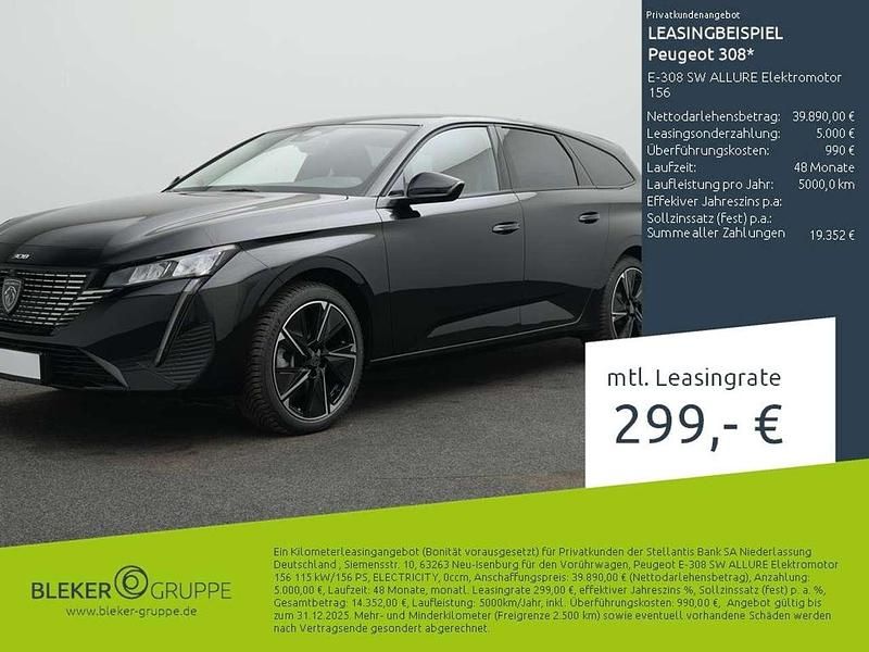 Perlaneraschwarz Gebraucht 2025 Peugeot e-308 SW Allure Kombi | 38.780 € (Superpreis) - Bild 1/3