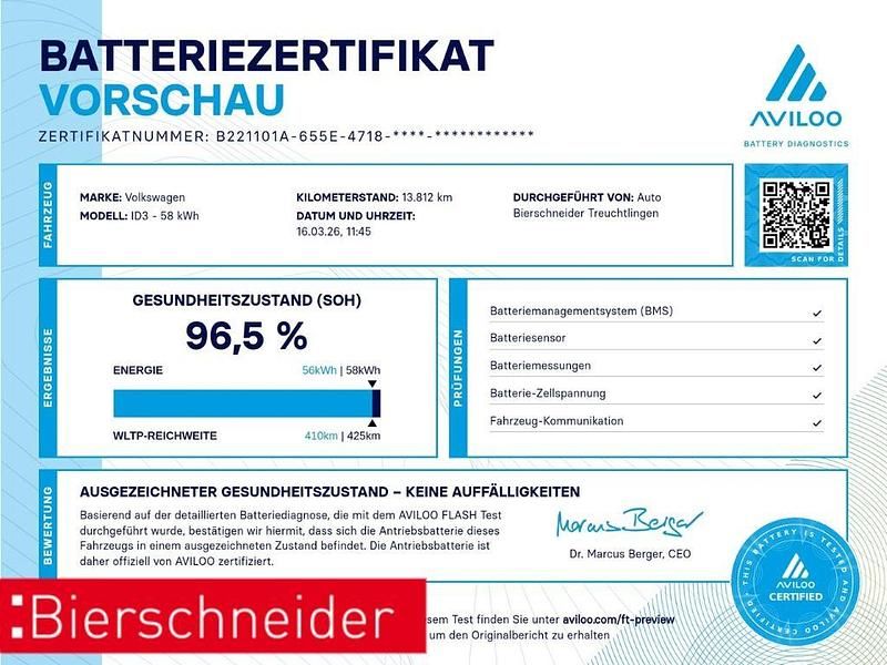 Gebraucht VW ID.3 Pro 150 kW (204 PS) 2022 Blau Kleinwagen