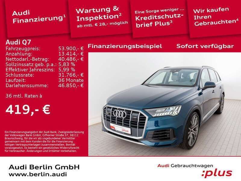 Galaxisblau metallic Gebraucht 2020 Audi Q7 Ambiente SUV | 54.900 € (Etwas zu teuer) - Bild 1/3