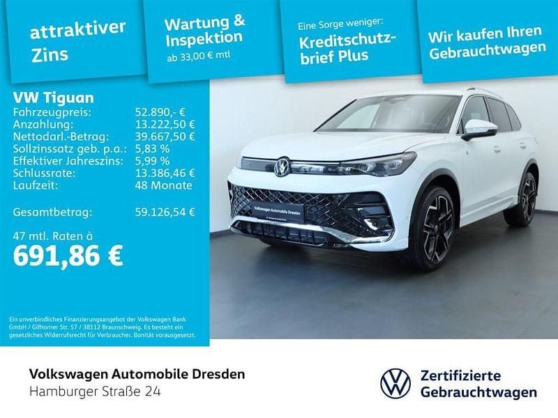 Oryxweiß perlmutteffekt Gebraucht 2025 VW Tiguan R-line SUV | 52.890 € (Guter Preis) - Bild 1/4