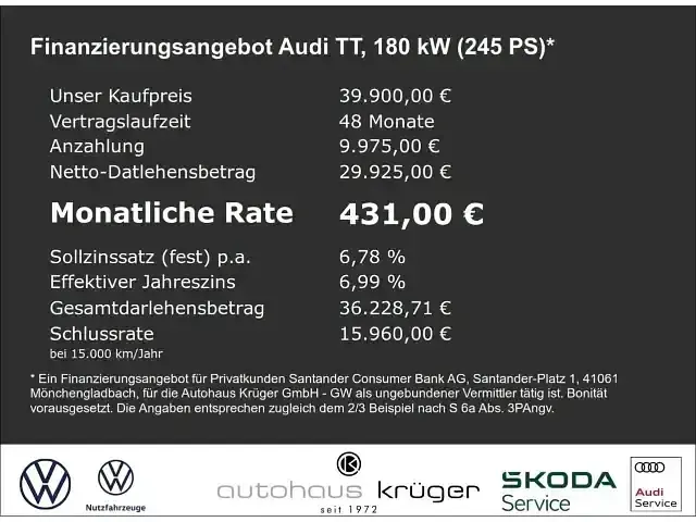 Gebraucht Audi TT S-Line 245 PS (180 kW) 2023 Weiß Coupé