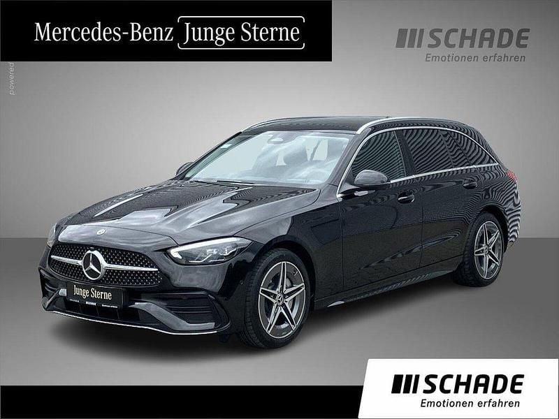 Schwarz Gebraucht 2024 Mercedes C300e AMG line Limousine | 43.650 € (Fairer Preis) - Bild 1/4