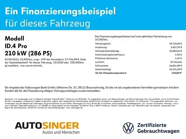 Brugt VW ID.4 Pro 210 kW (286 HK) 2025 Rød SUV