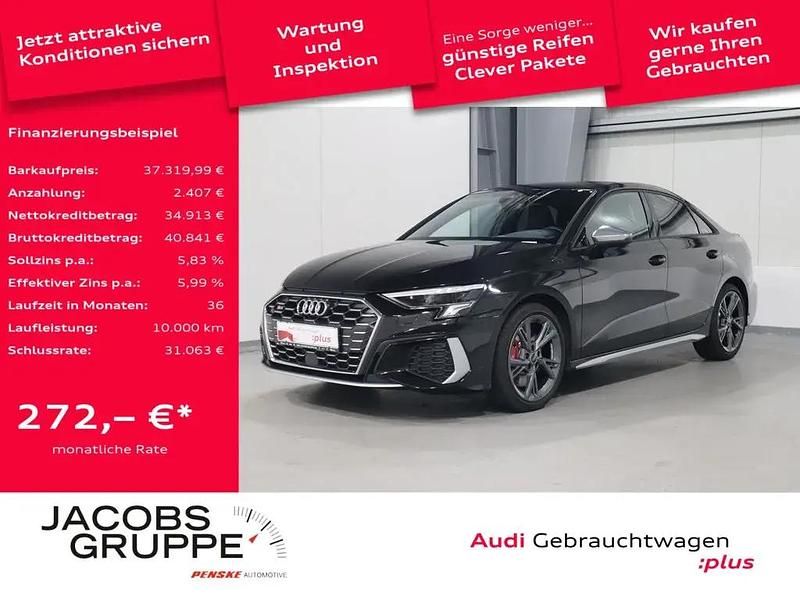 Mythosschwarz metallic Gebraucht 2024 Audi S3 Basis Limousine | 37.319 € (Superpreis) - Bild 1/4