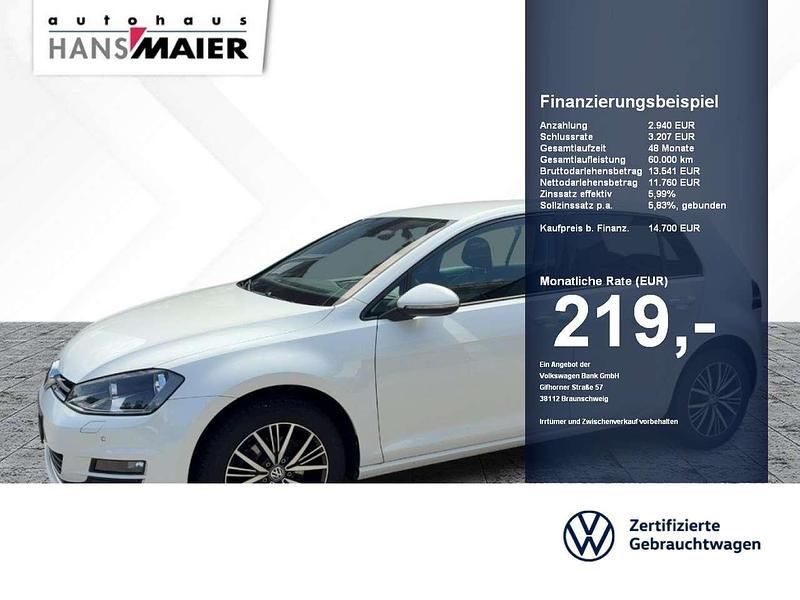 Oryxweiss perlmutteffekt Gebraucht 2017 VW Golf VII Comfortline Limousine | 14.700 € (Fairer Preis) - Bild 1/4