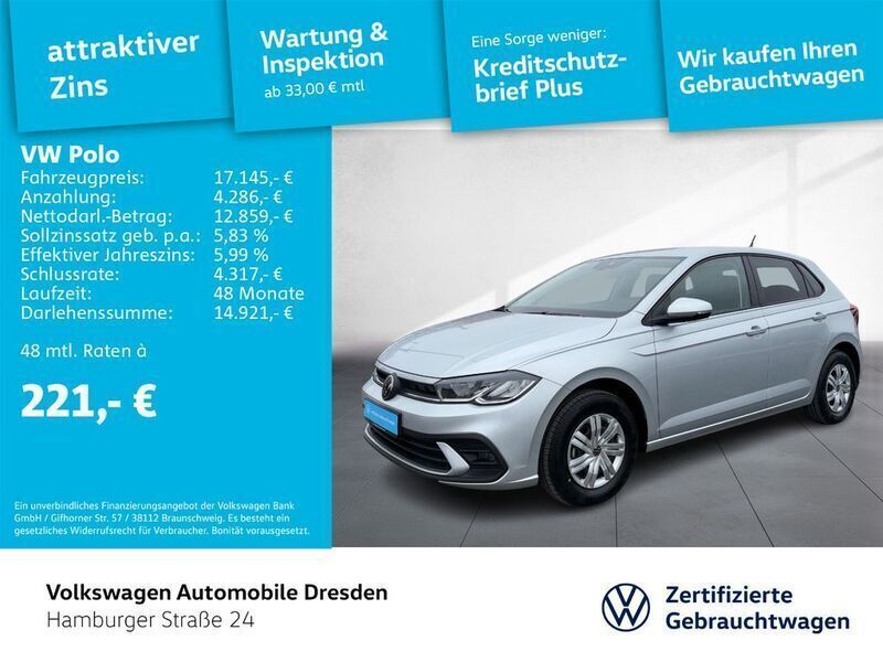 Neu VW Polo 80 PS (58 kW) 2025 Reflexsilber metallic Limousine