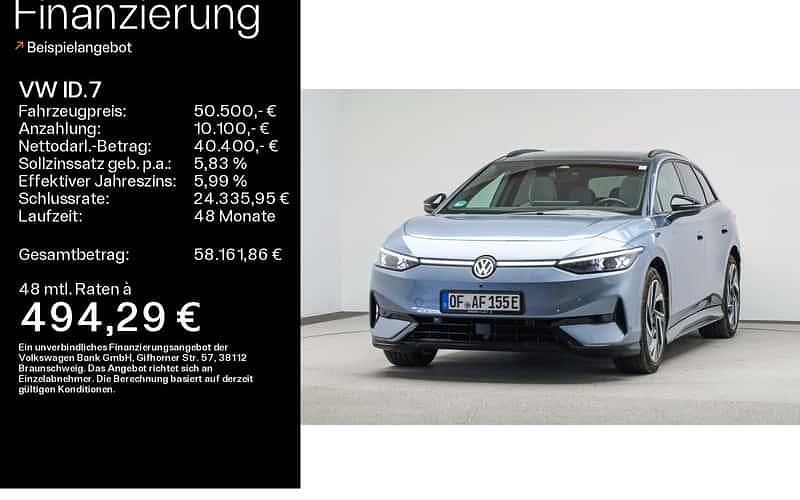 Blau Gebraucht 2024 VW ID.7 Pro Limousine | 50.500 € - Bild 1/4