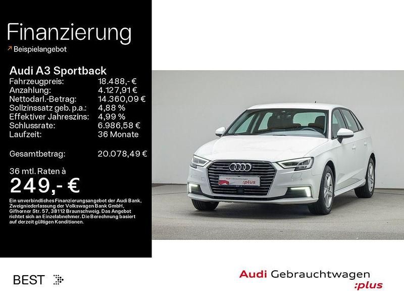Weiß Gebraucht 2020 Audi A3 Sportback e-tron Design Limousine | 18.488 € (Superpreis) - Bild 1/4