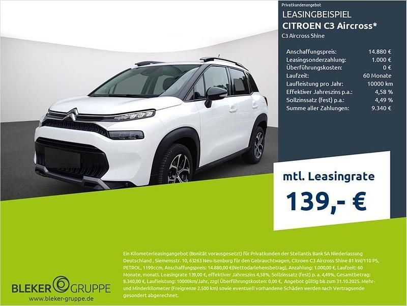 Weiß Gebraucht 2023 Citroën C3 Aircross Shine SUV | 13.980 € (Guter Preis) - Bild 1/3